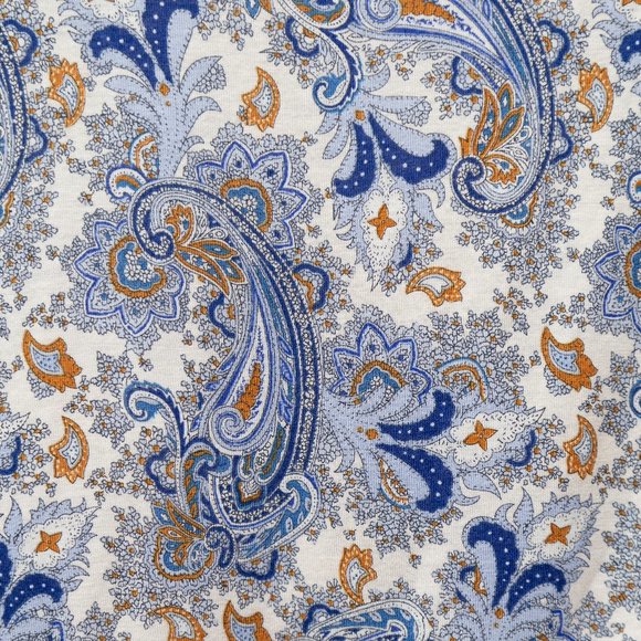 H&M Flowy Short Sleeve Paisley Blue Tee - Picture 3 of 4